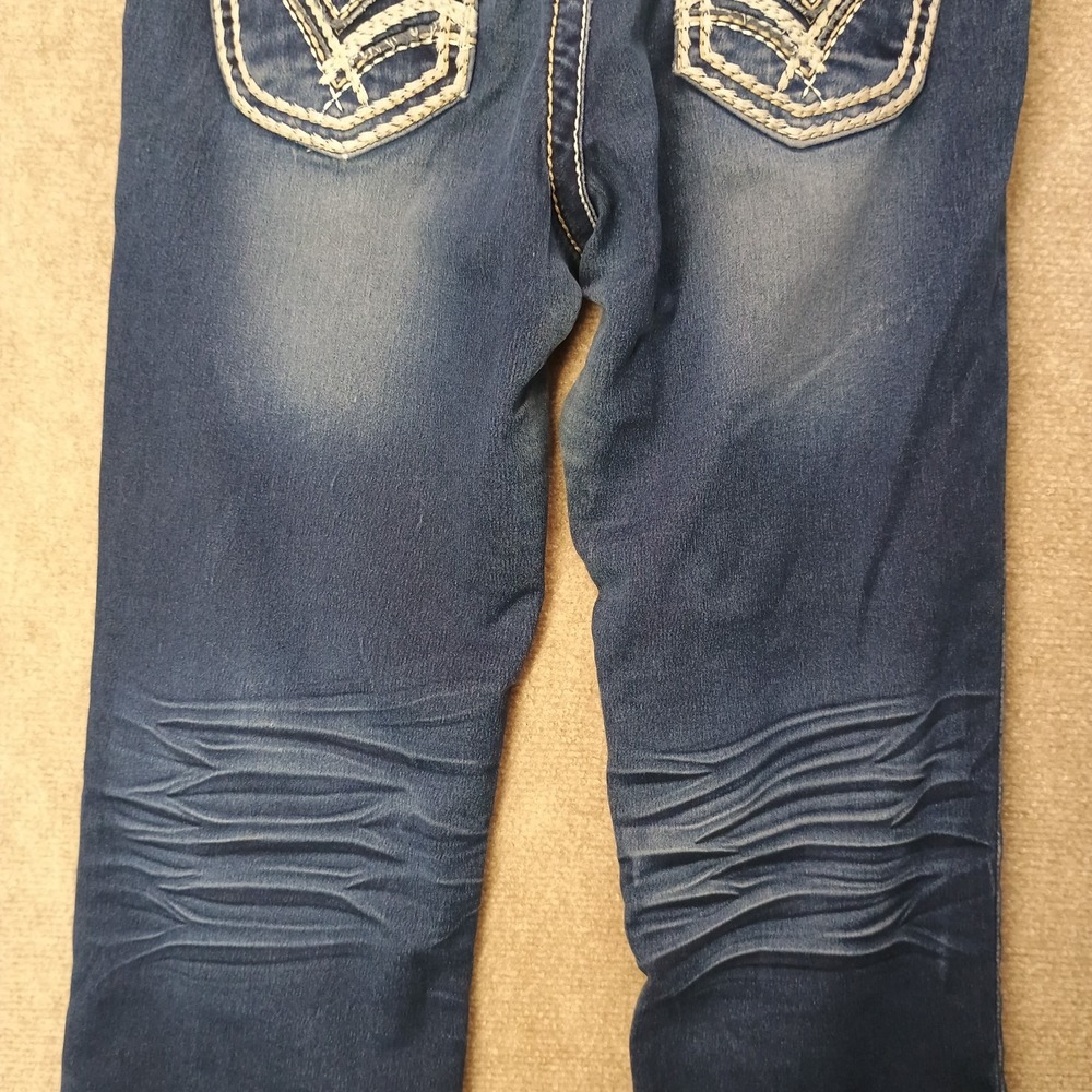 Hydraulic GRAMERCY Women's Size 8 Blue Denim Capris Embroidered Pockets 32x22 - Picture 12 of 14
